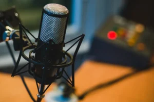 a mic in a studio